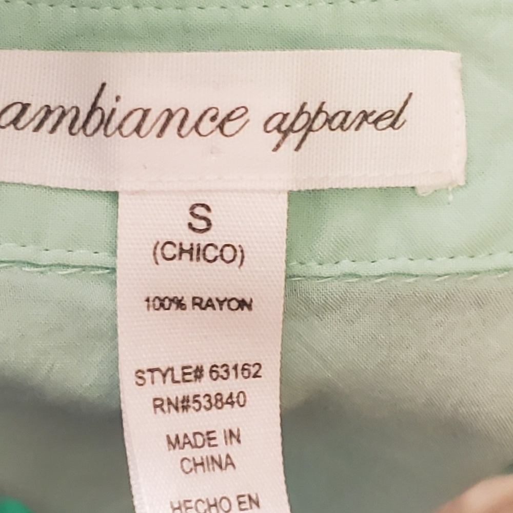 Ambiance apparel teal button up tank S - Picture 5 of 5